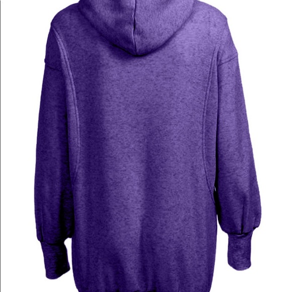 PURPLE SWEATSHIRT DRESS, FRONT POCKET DESIGN NWOT - Picture 3 of 6